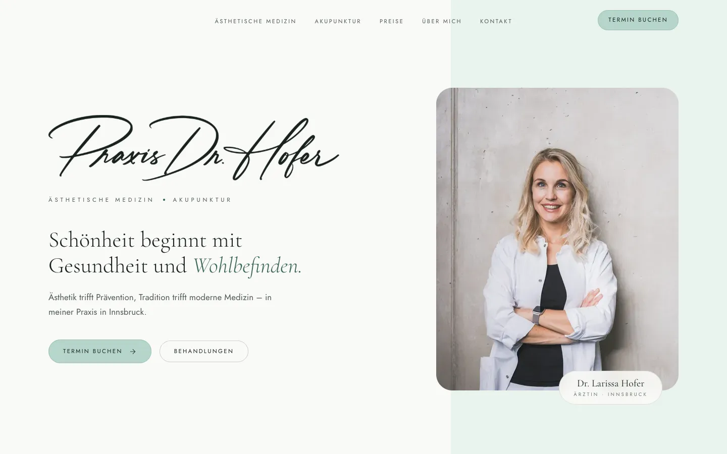 Startseite von Praxis Dr. Hofer